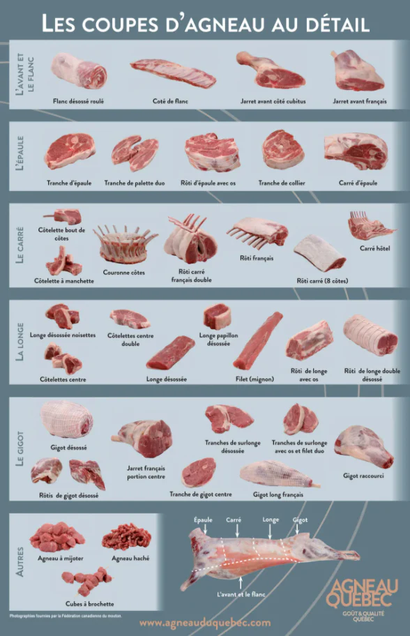 Guide des coupes d'agneau